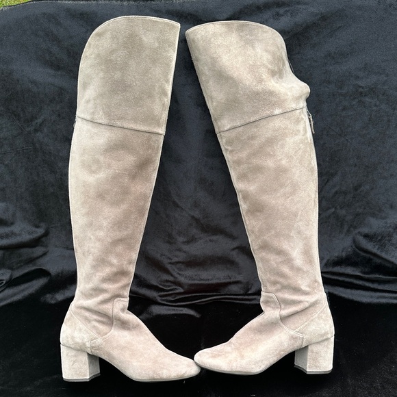 Cole Haan Suede Over-the-Knee Boots - Gray - Picture 1 of 5